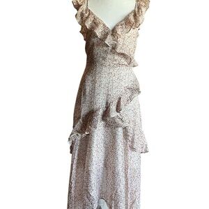 Floret Studios Asymmetrical Ruffle Dress in Cream Floral
NWOT